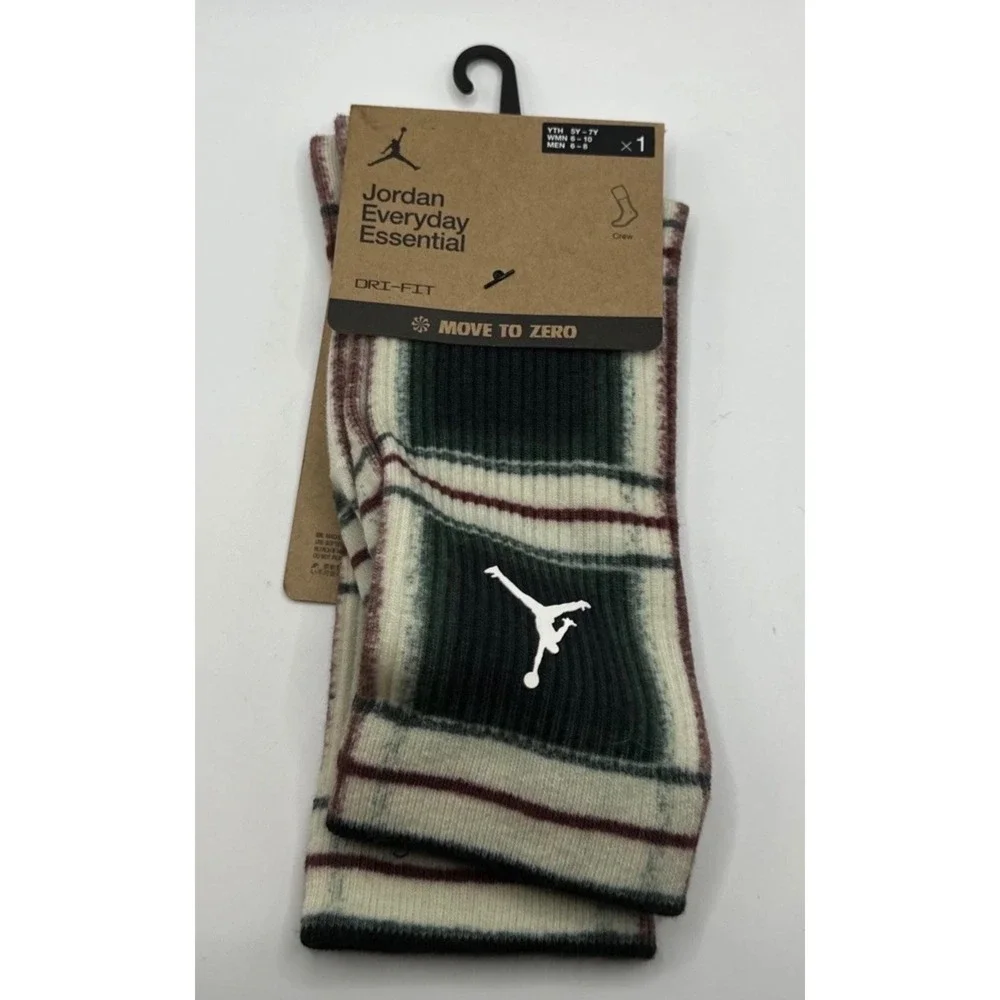Jordan Everyday Essential Mens 6-8 Multicolor Excellent Dri-Fit Crew Plaid